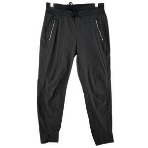 Athleta Trekkie North Jogger Nylon Pants Black Womens Size 6 Zip Pockets Stretch